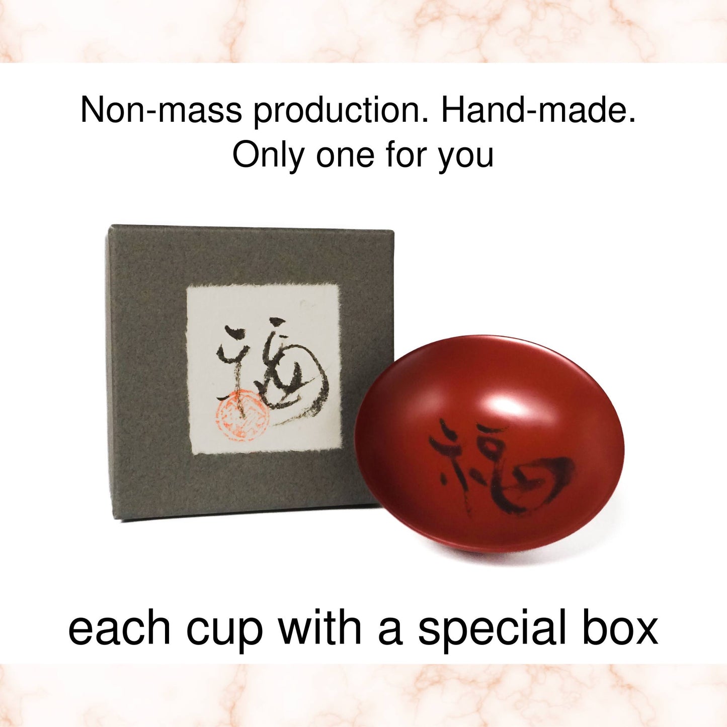 5 Sets of Traditional Lacquered Sake Cup Decorated with an Auspicious Omen - Made by Master Yagi