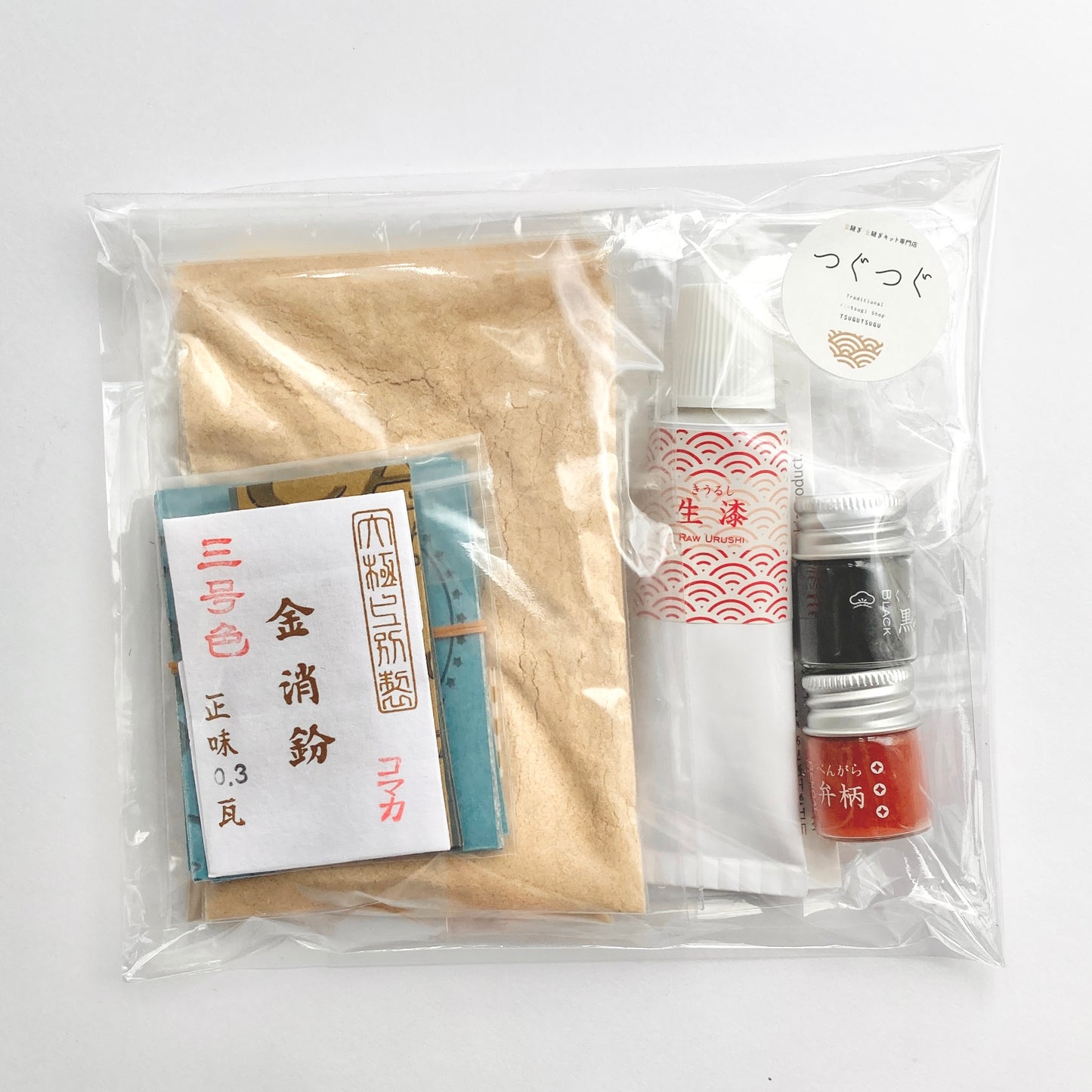 Kintsugi Refill Package with 0.3g Gold Powder & Urushi - Traditional Kintsugi Shop TSUGU TSUGU